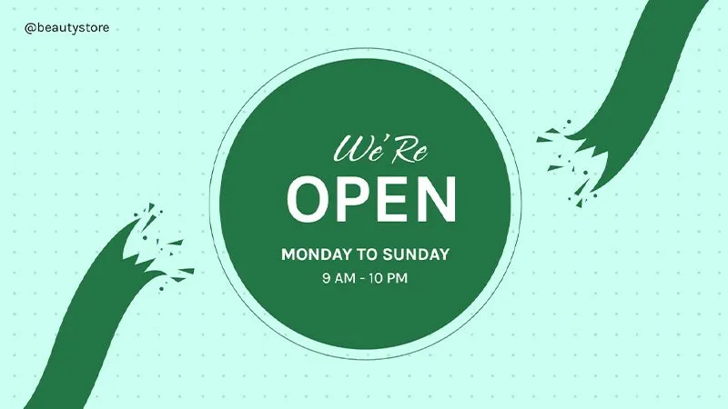 Digital Signage Retail Store Hours Template 01 Landscape