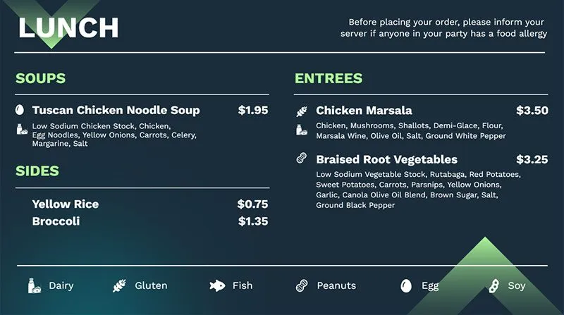 Digital Signage Healthcare Menu Landscape 1