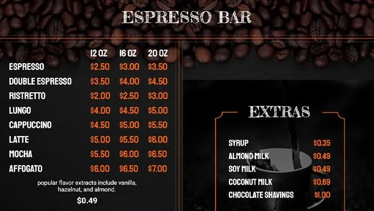 Mvix Restaurant Signage Coffee Shop Landscape 1