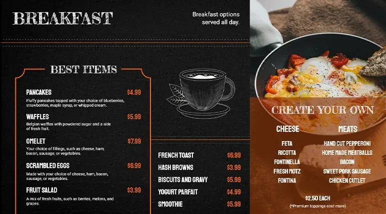 Mvix Restaurant Signage Breakfast Landscape 1