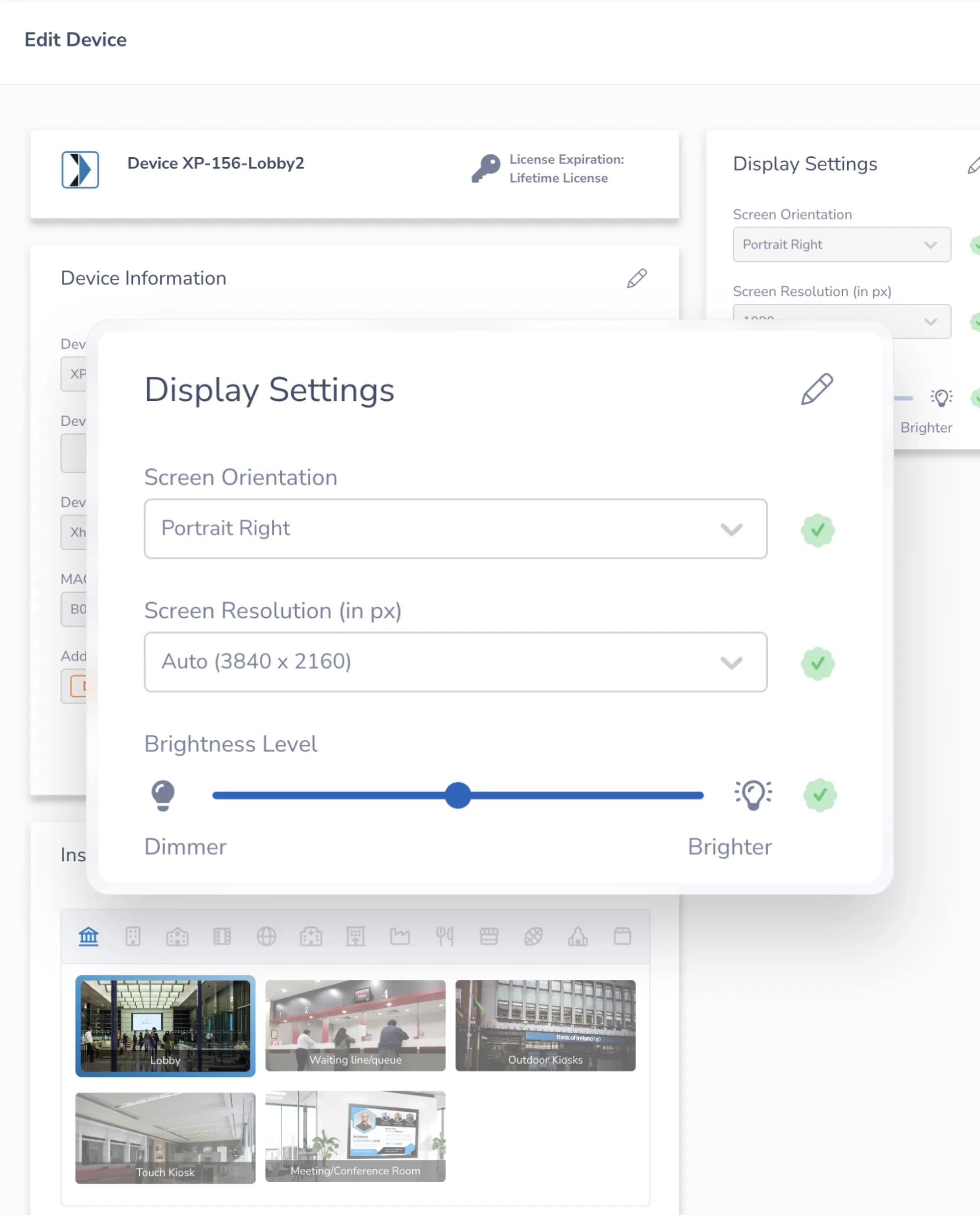Device Display Settings