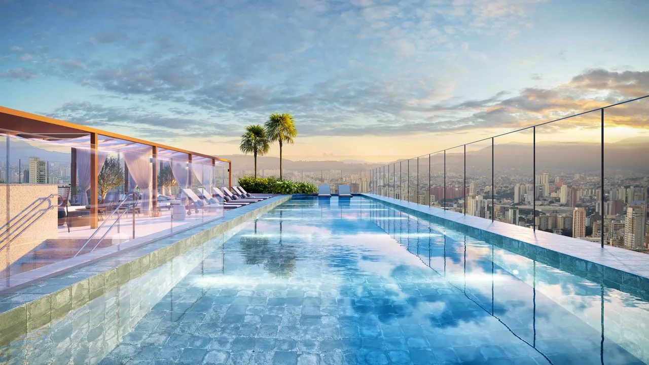 perspectiva ilustrada da piscina 