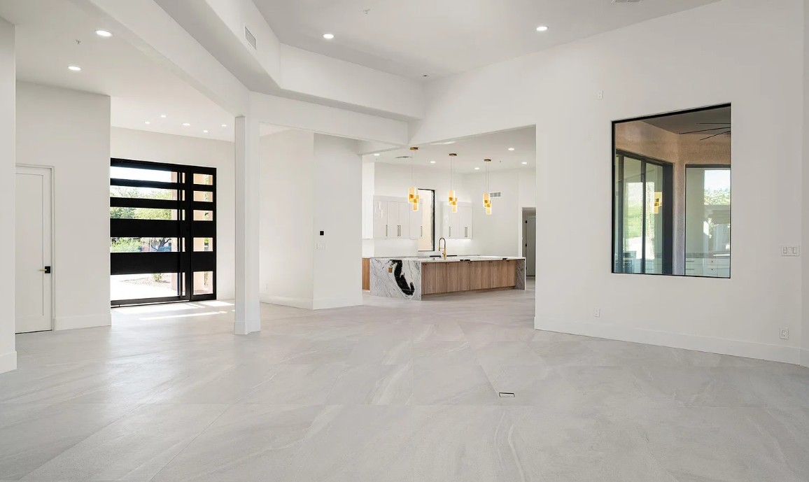 Turquoise Great Room to Kitchen - After