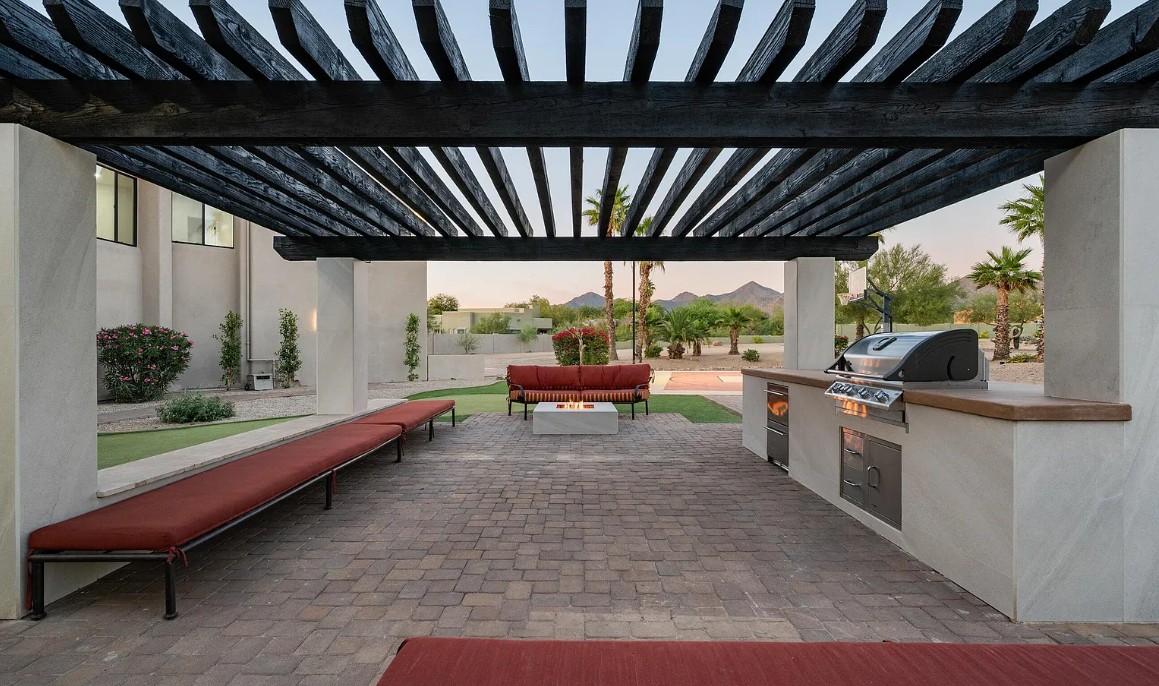 Turquoise Outdoor BBQ Area - After