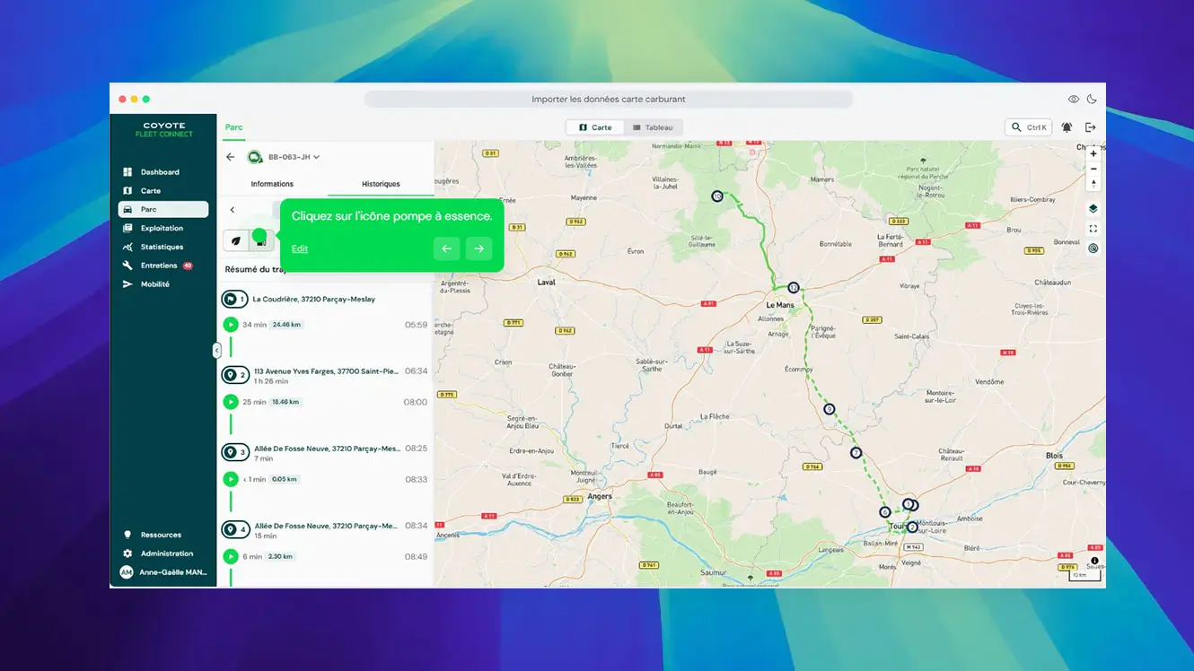 Contrôlez vos consommations de carburant au réel