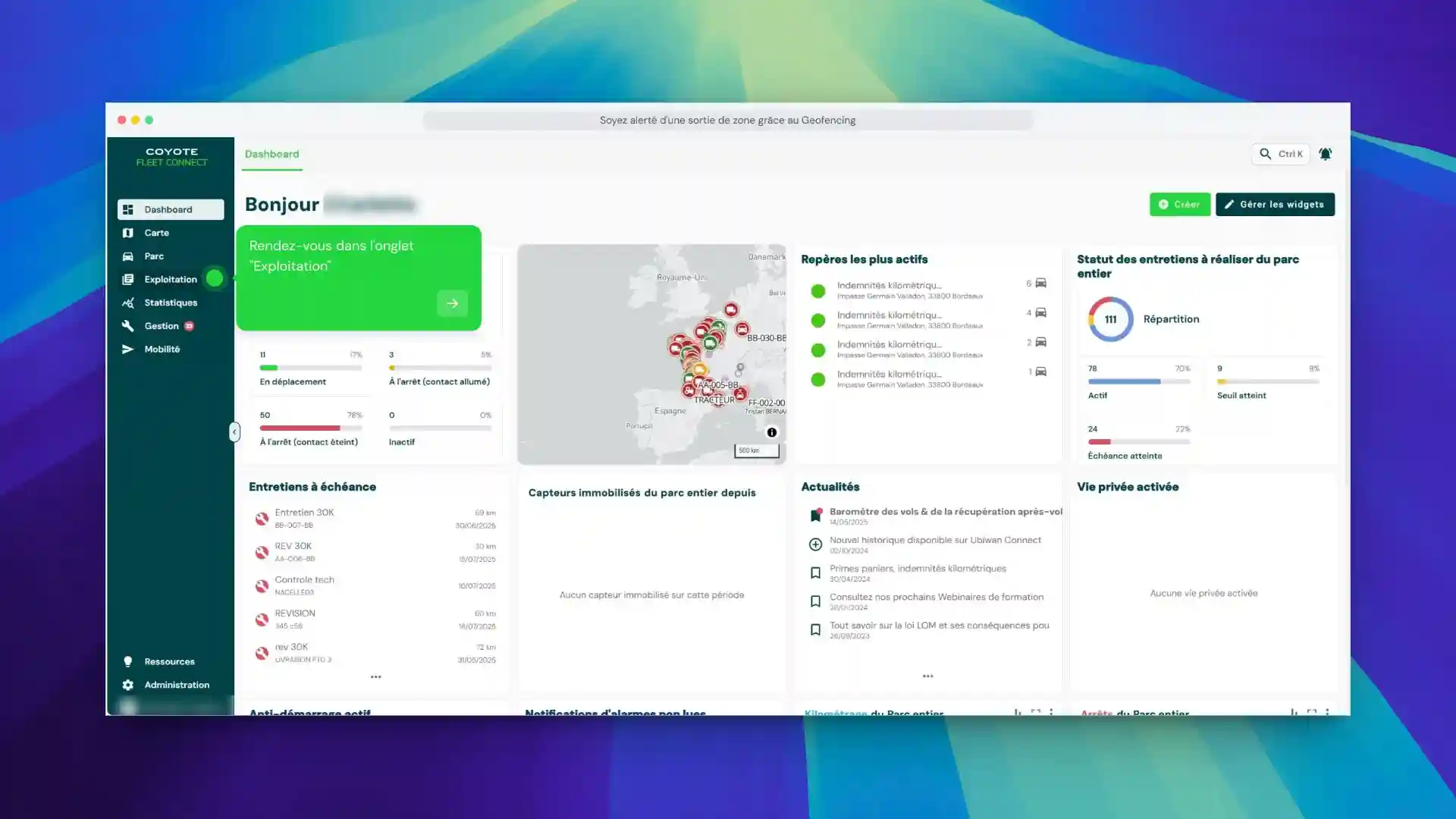 Soyez alerté d'une sortie de zone grâce au Geofencing