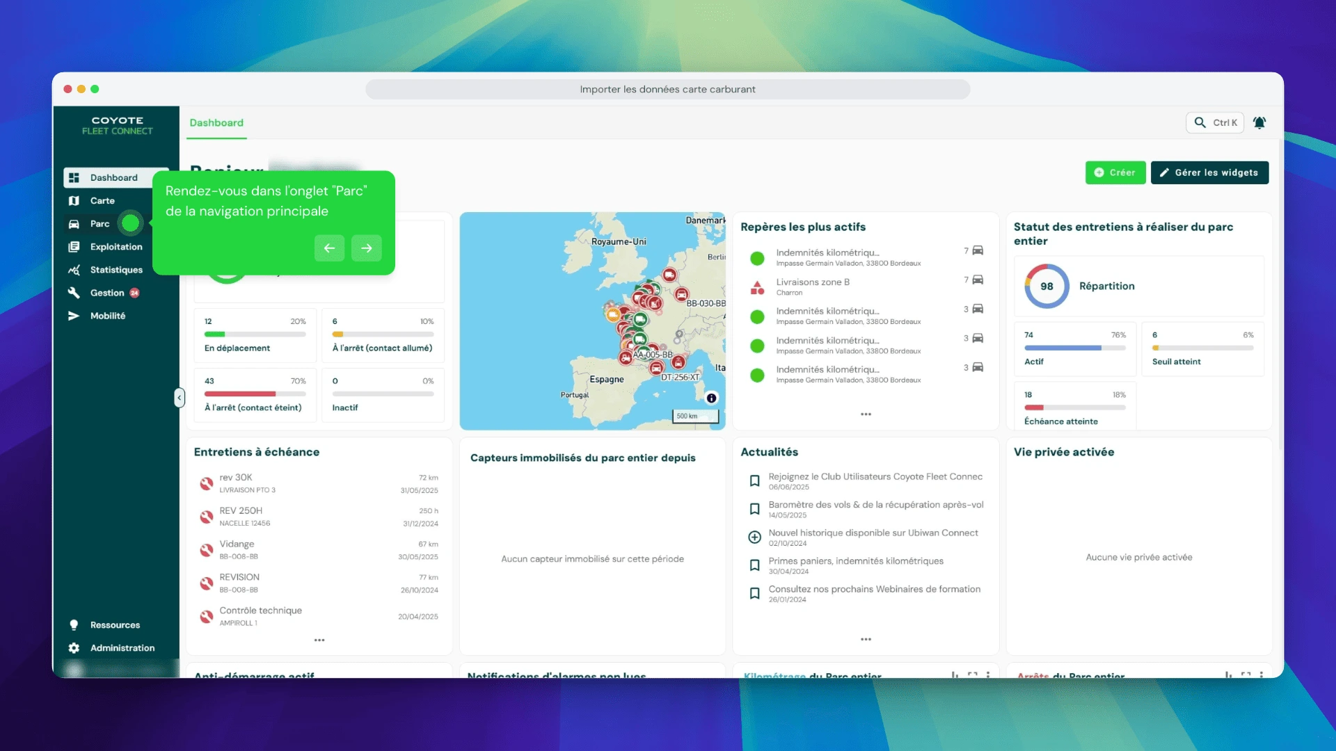 Contrôlez vos consommations de carburant au réel