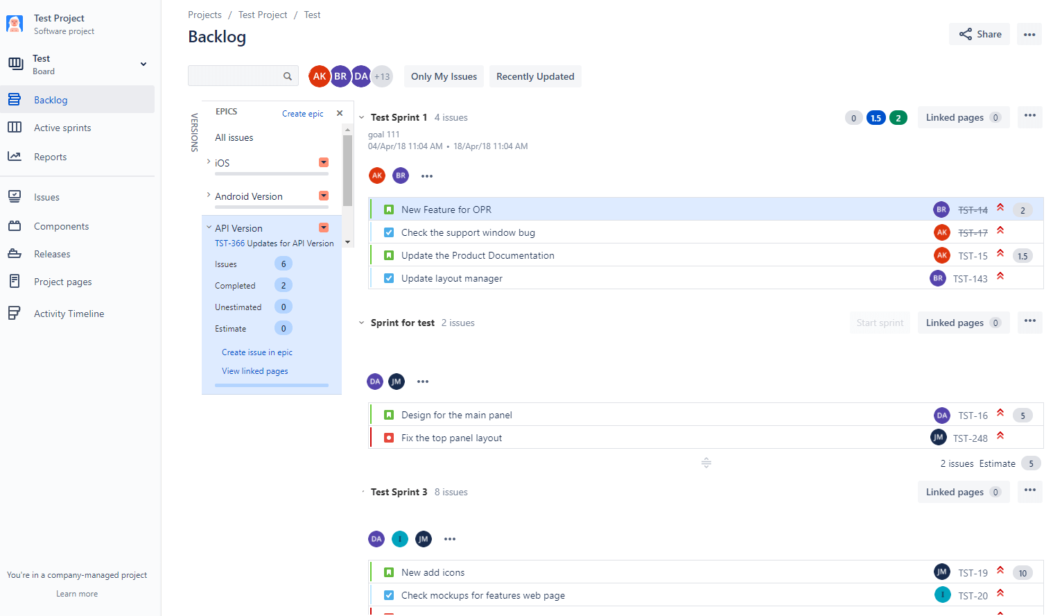 Track Epics in Jira