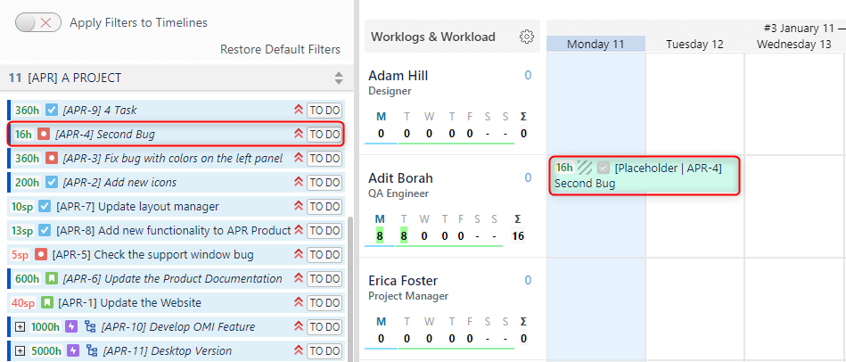 Placeholder_task_management_Jira_ActivityTimeline