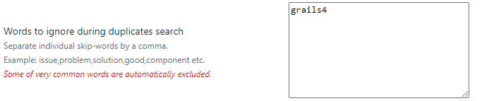 Words in Find Duplicates in Jira