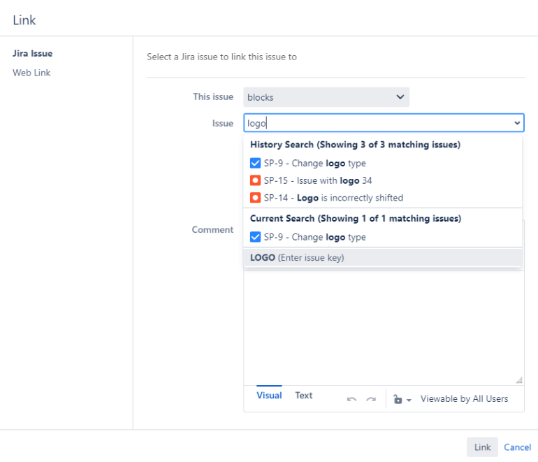 Find duplicated tasks when you link Jira issues 