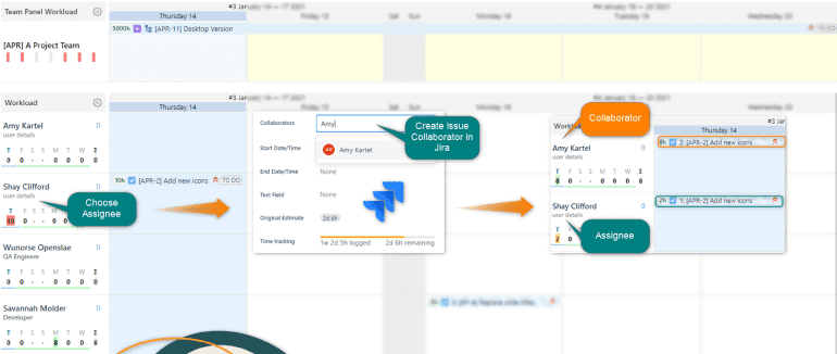 Assign the same Jira task to multiple users in ActivityTimeline
