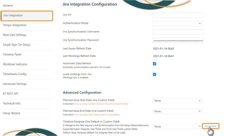 ActivityTimeline for Resource Planning: Configuration 