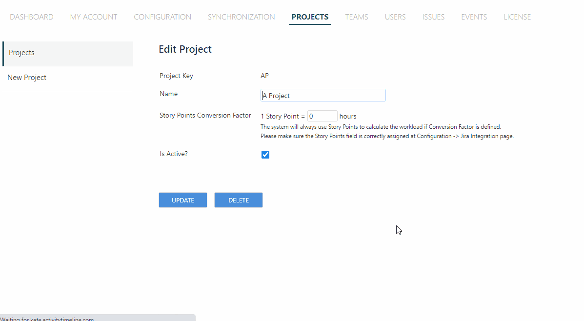 Story Points Configuration in ActivityTimeline 