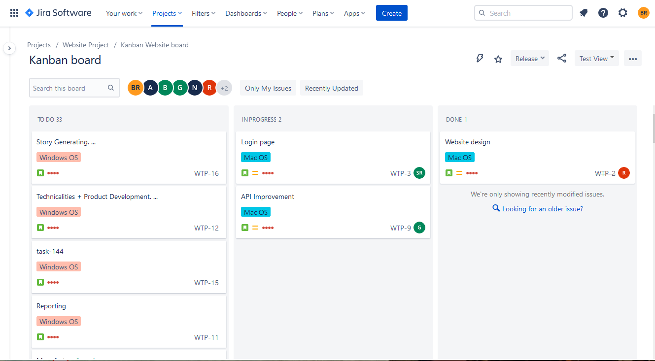 Jira Kanban Board View