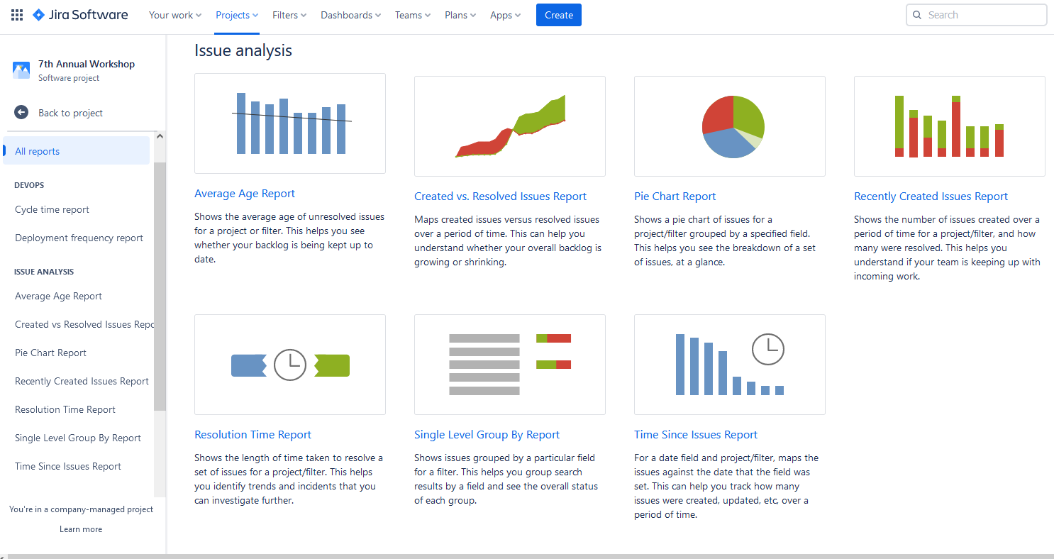 Visualization of Jira data with Jira Reports