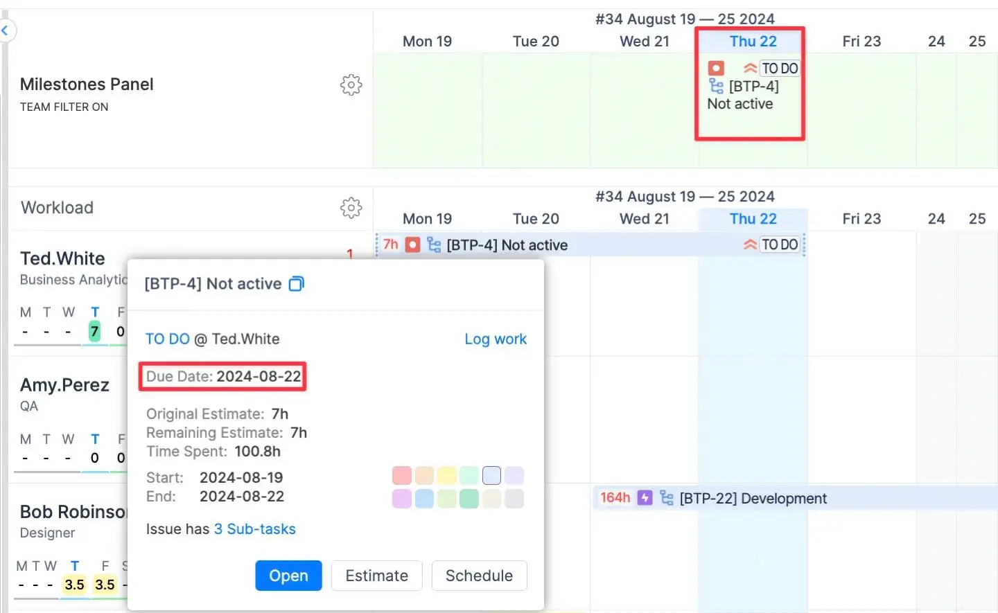 Milestones as Jira issues on a timeline