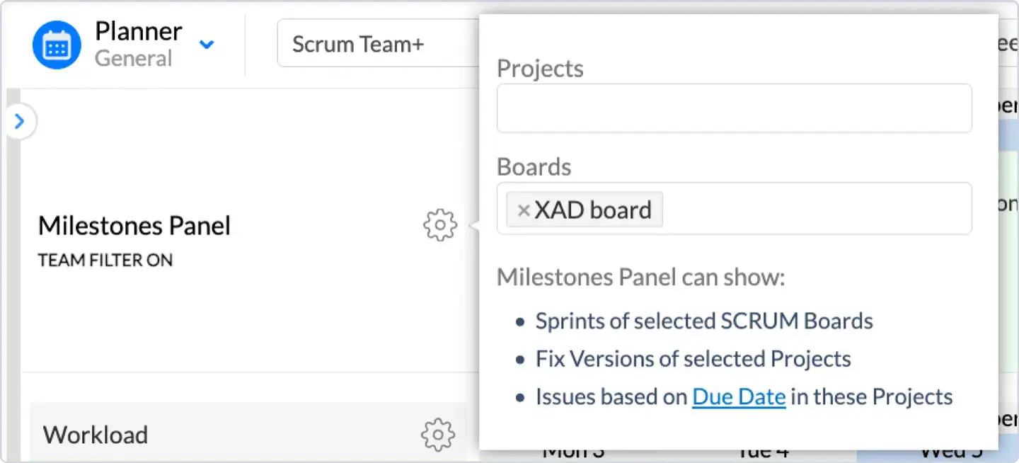 Sprints visualization via Milestones panel