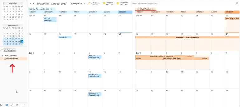 Jira issues from ActivityTimeline on your Outlook calendar view