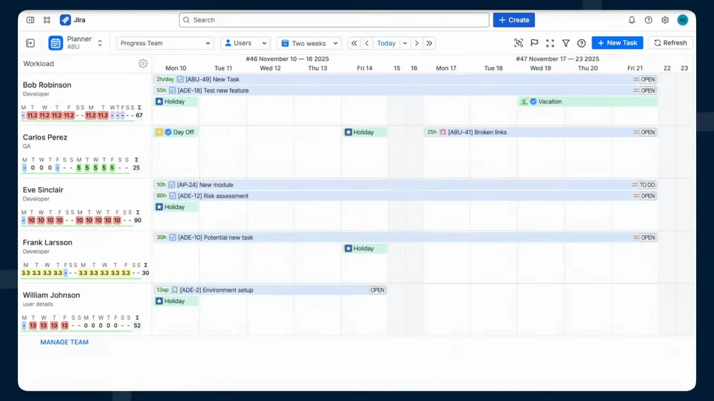 ActivityTimeline Planner team calendar