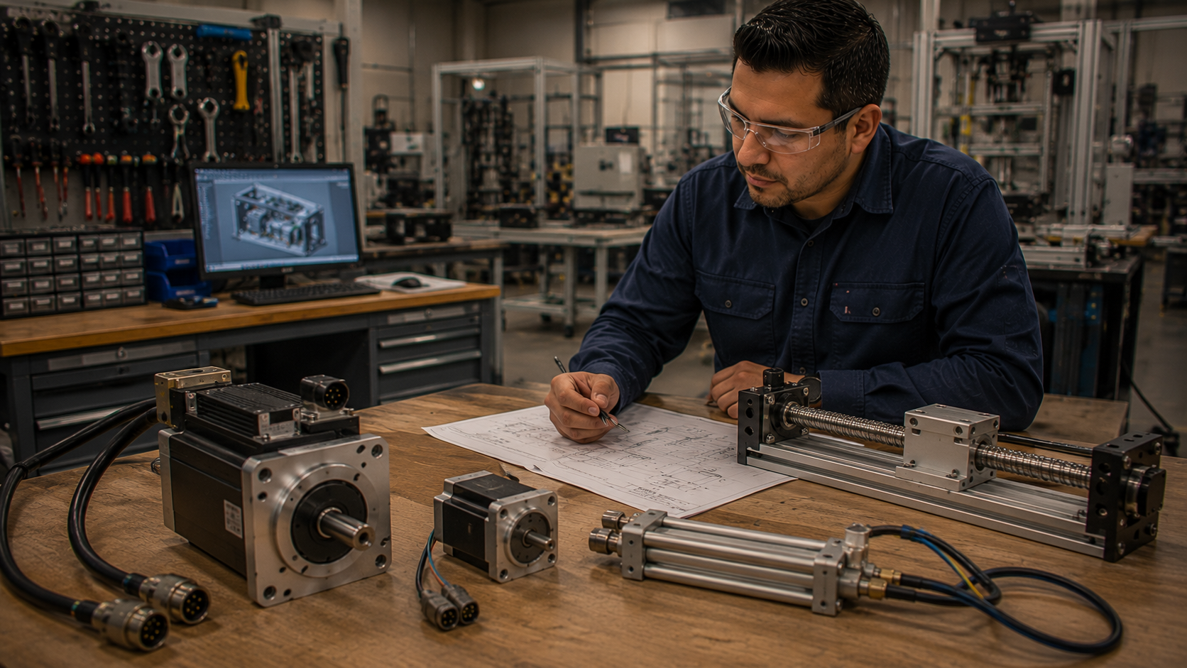 Motion control components in an industrial machine