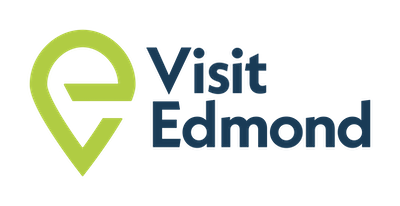 Visit Edmond logo with a stylized lowercase 'e' inside a location pin icon.