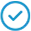 Blue checkmark icon indicating approval, validation, or completed task