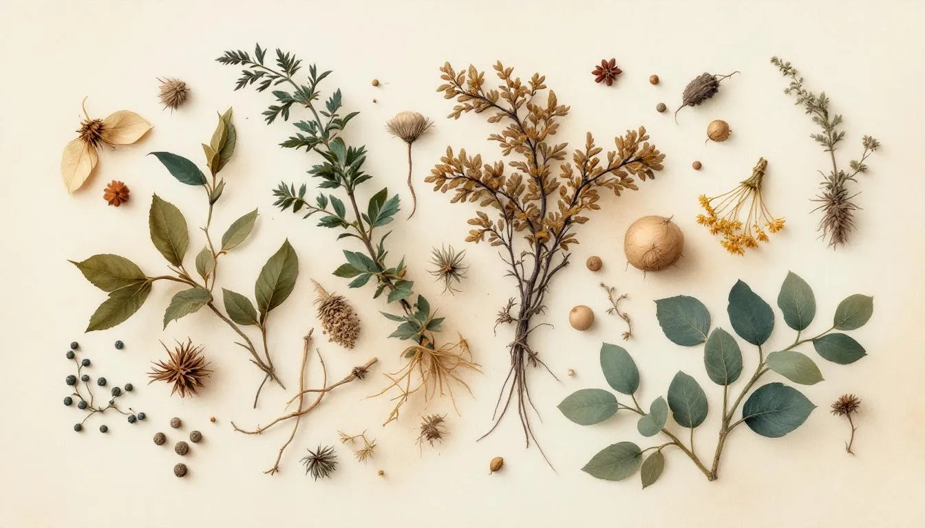 A collection of traditional Chinese herbs used in alternative therapies for IBS.
