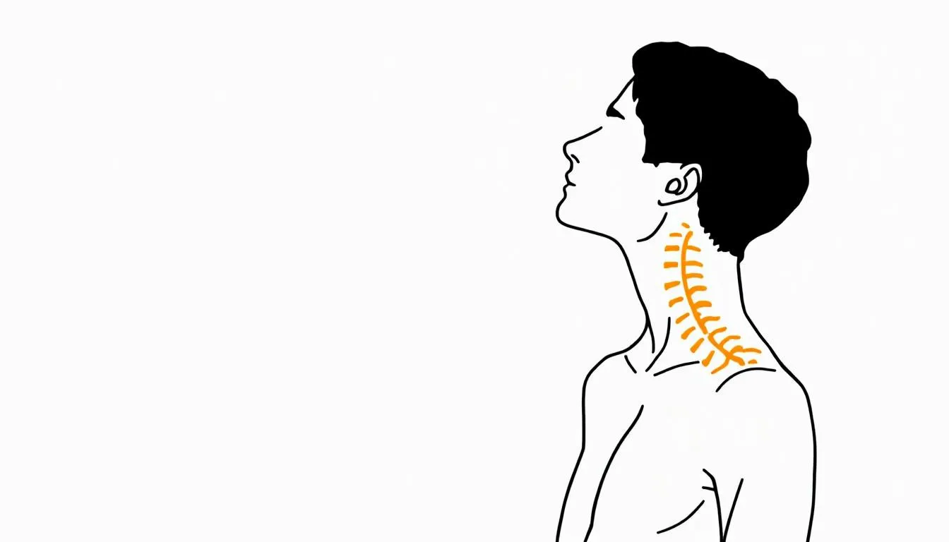 A person performing hump neck exercises, focusing on neck alignment and posture.