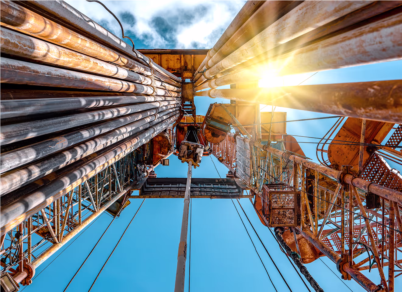 View from underneath drilling rig
