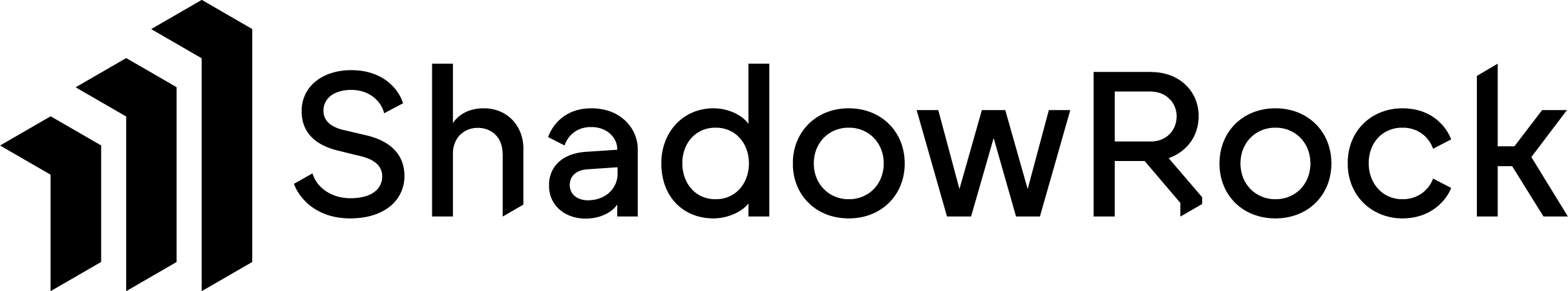 Logo of the company Shadowrock featuring stylized mountain peaks.