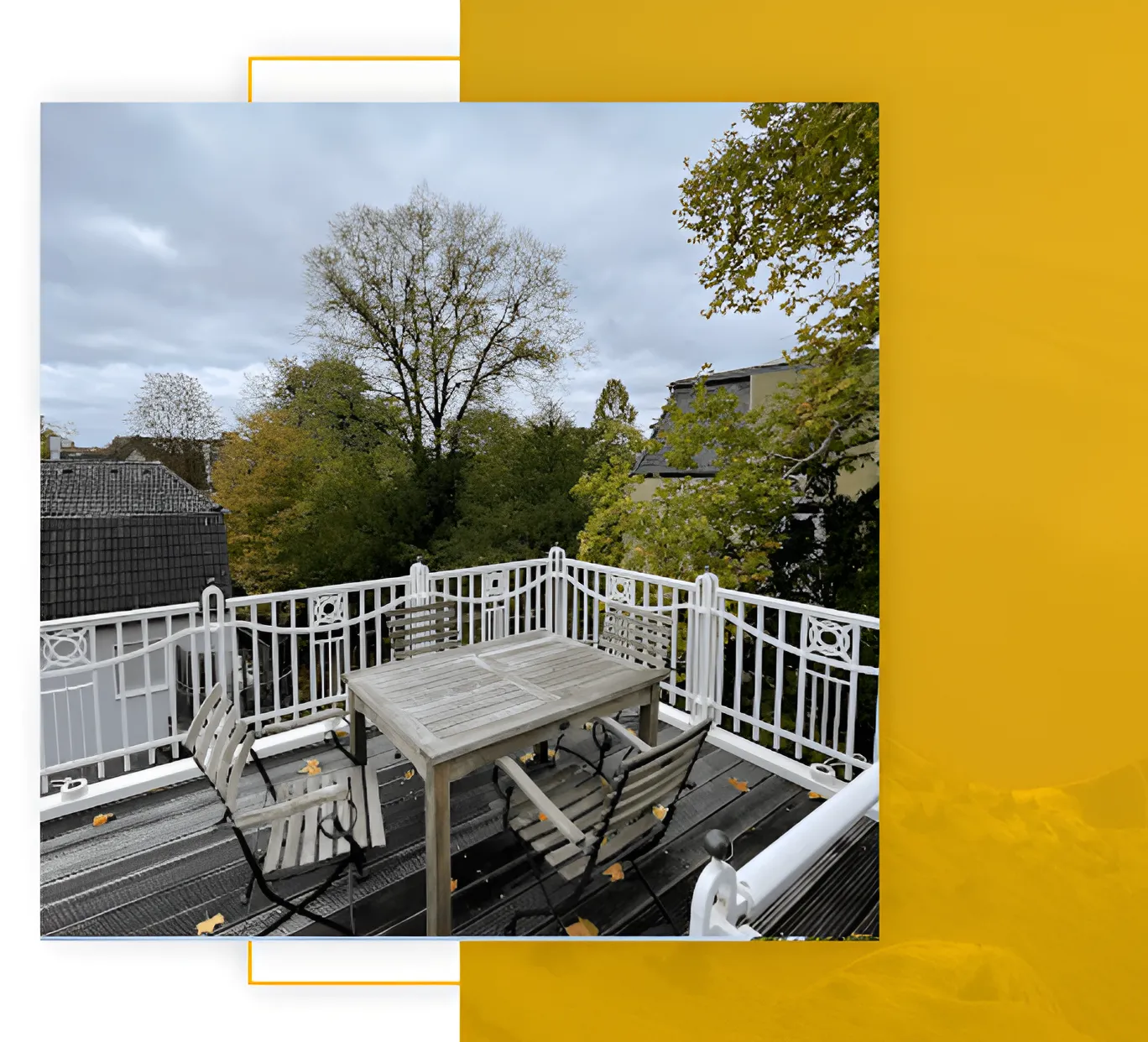 Terrasse der Privatpraxis für Systemische Therapie in Düsseldorf Benrath