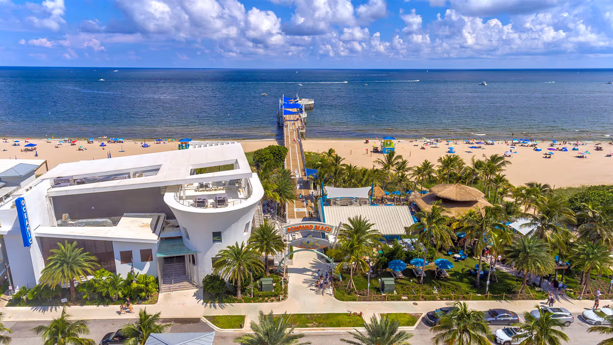 Pompano Beach Pier and beachfront.