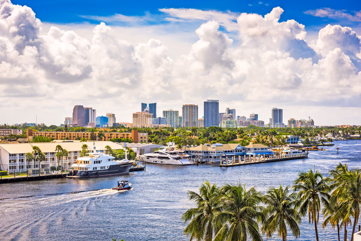 Fort Lauderdale skyline and waterfront.