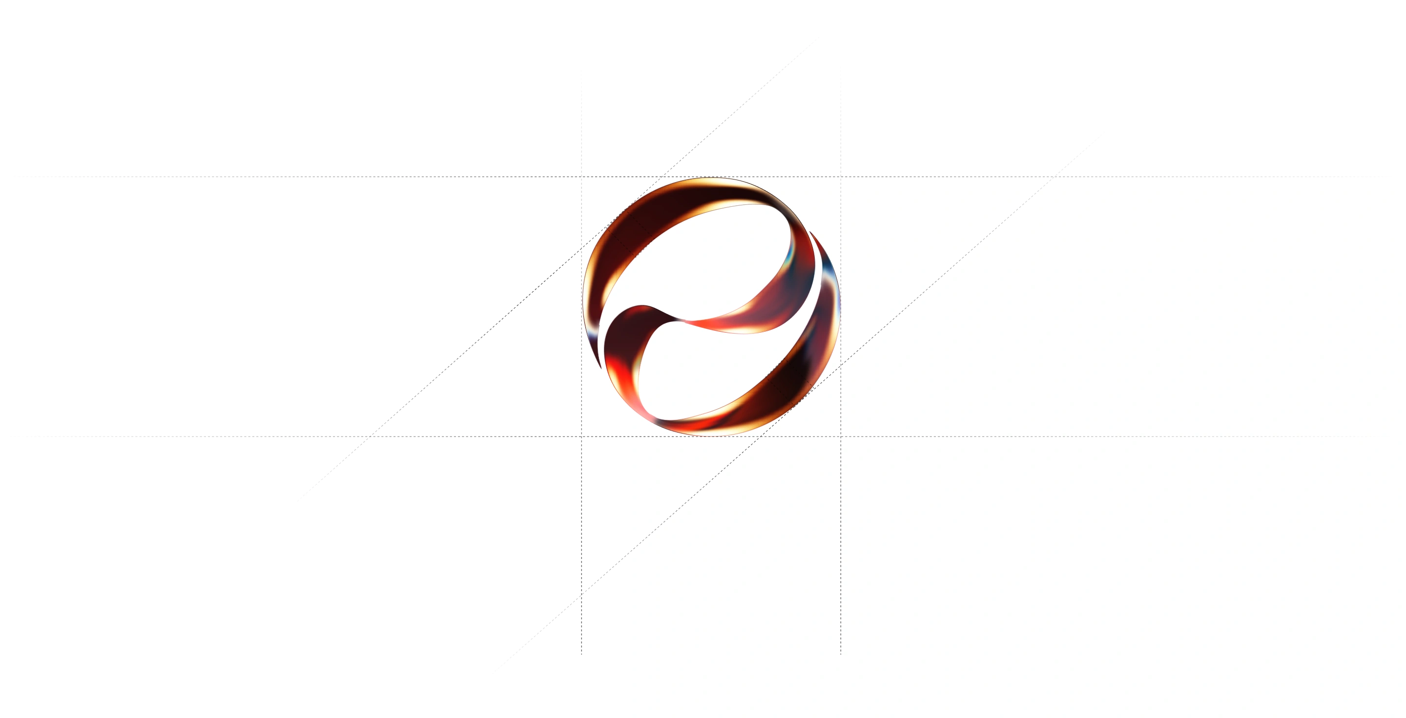 Essency's continuous mark rendered in 3D with refracted warm light