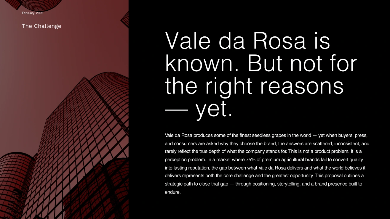 The Challenge: Vale da Rosa is known, but not for the right reasons yet