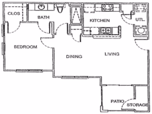 One Bedroom floor plan layout