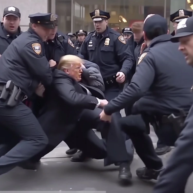 Beispiel eines deepfake: reelle Person in nicht wirklich stattgefundenem Ereignis.