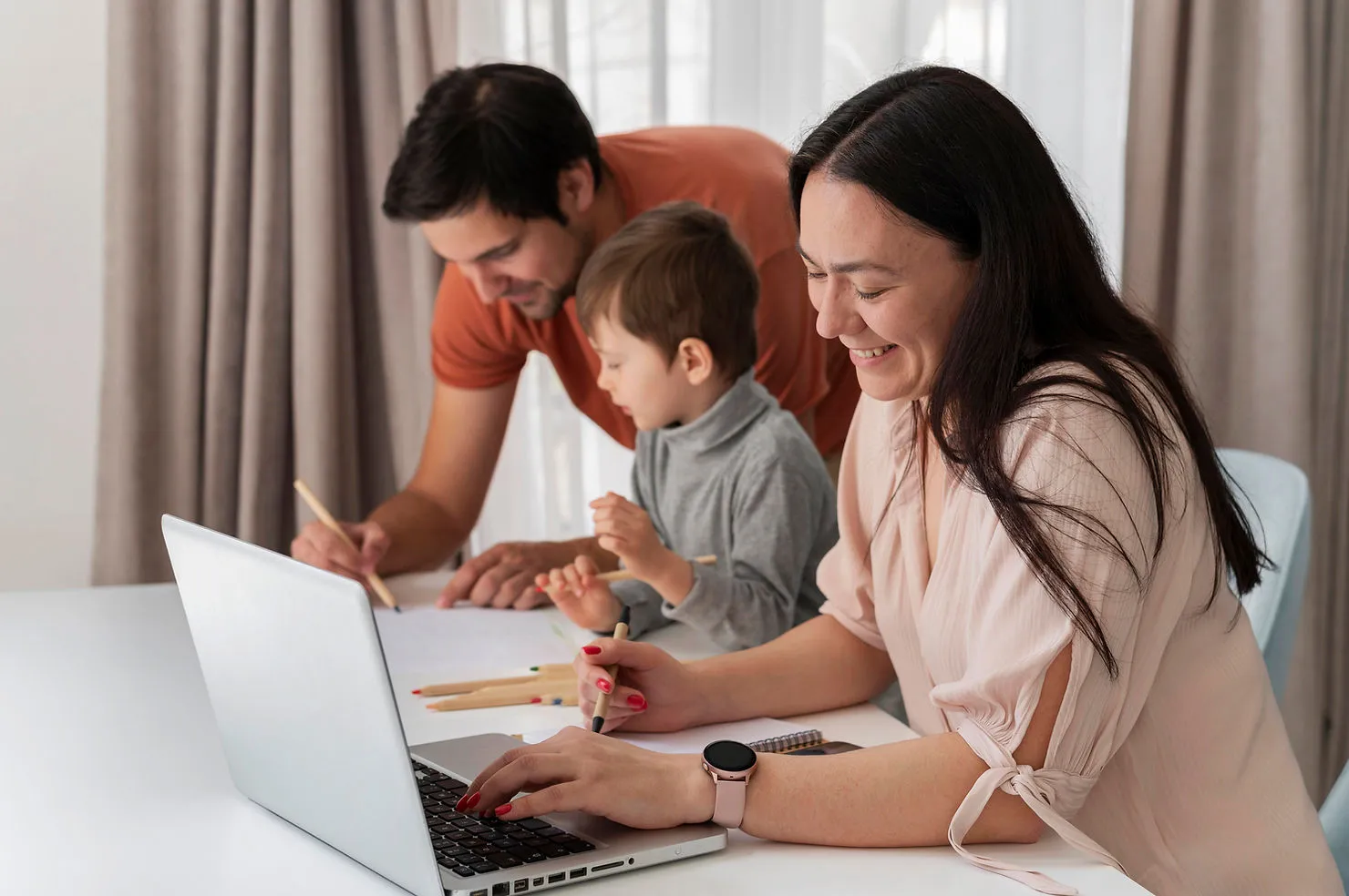 A family learning in a safe and secure online learning platform in EDGE Tutor