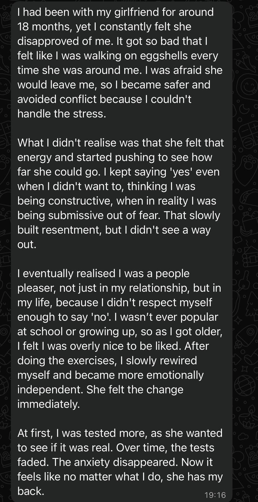 Testimonial from Thomas