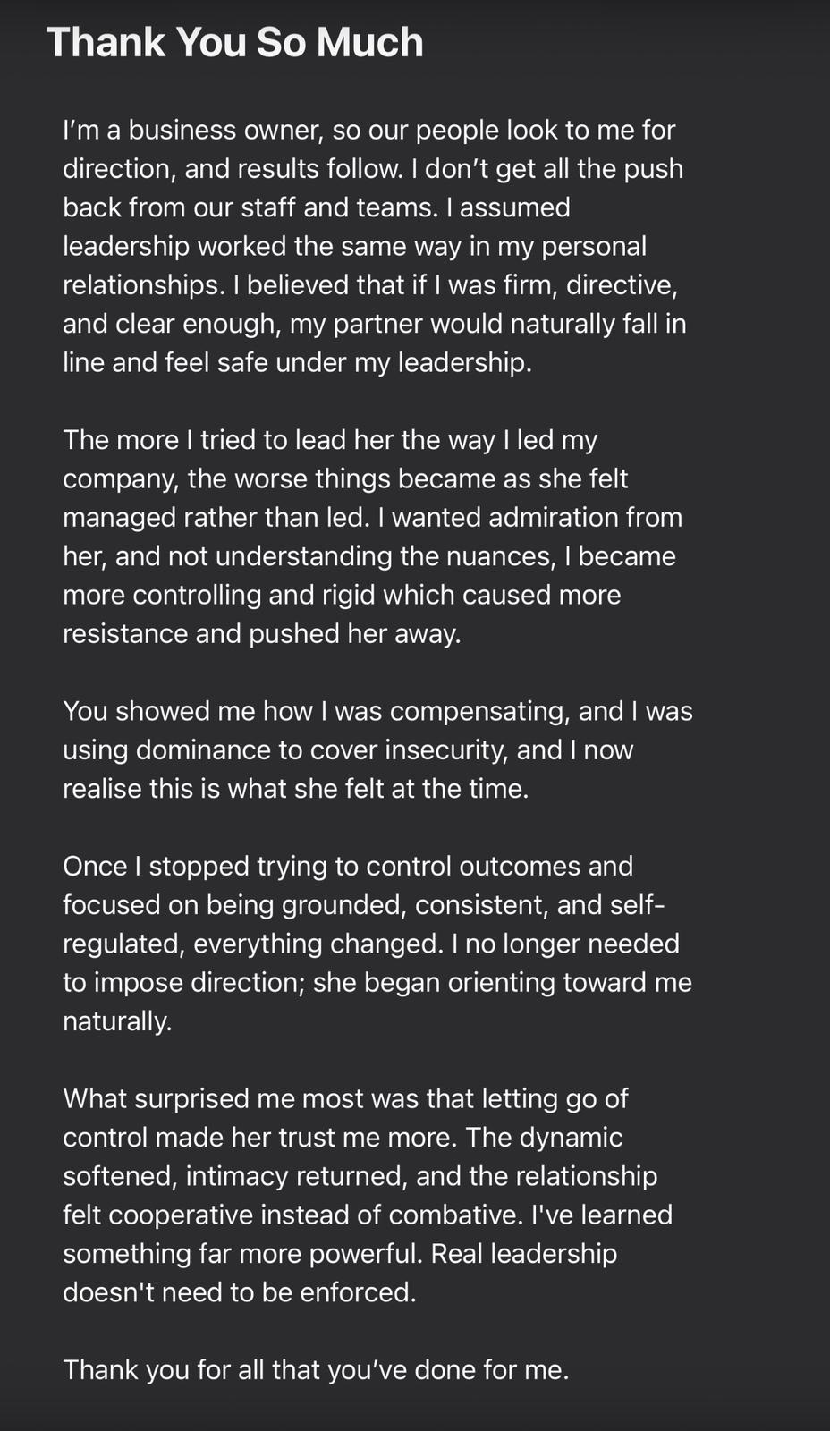 Testimonial from Francis