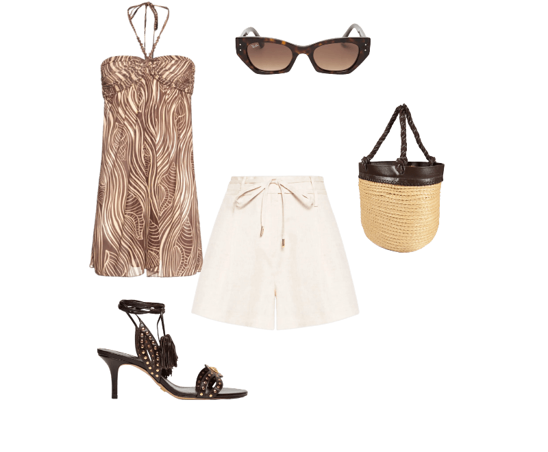 Óculos Feminino Zena Bio-Based Marrom Ray-ban ; Túnica Feminina Tule Estampa Som Do Mar Marrom Dress To ; Bolsa Feminina Tote Valentina Bege Schutz + Nati Vozza ; Sandália Feminina Salto Cracked Marrom Vicenza ; Short Feminino Alana I Bege Le Lis