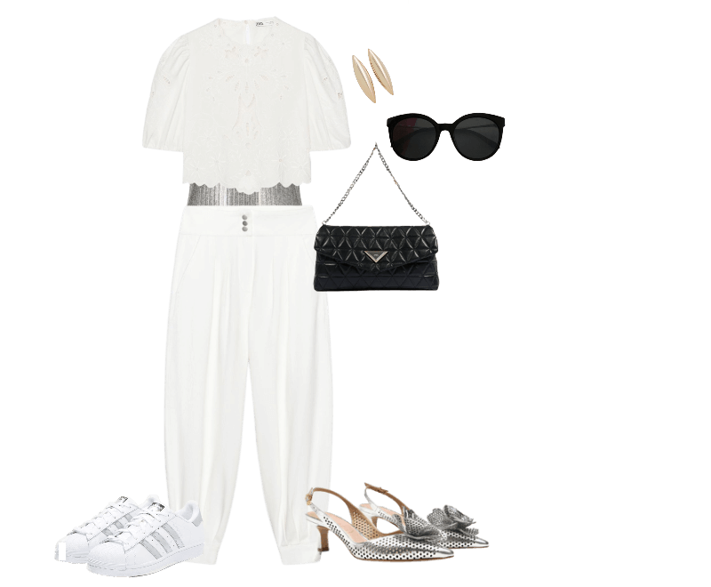 tênis adidas branco  ; Bolsa Tiracolo 944  ;