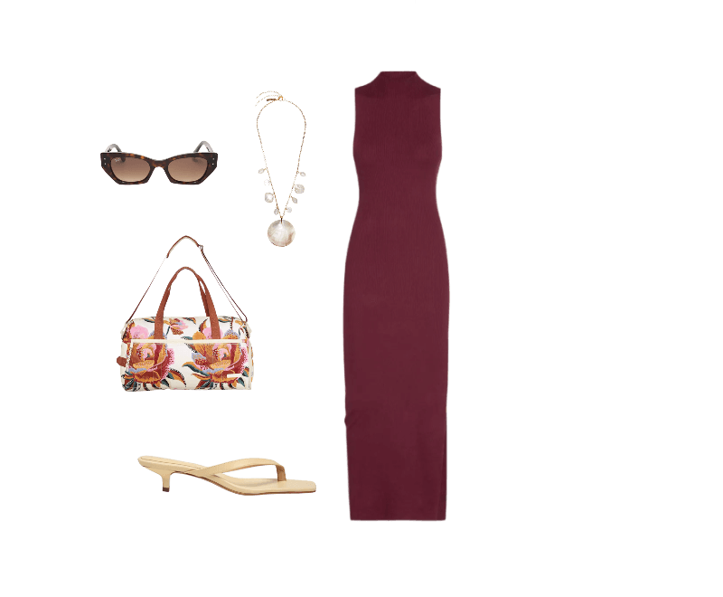 Óculos Feminino Zena Bio-Based Marrom Ray-ban ; Bolsa Feminina Findi Floral Lucia Off White Farm Etc ; Colar Feminino Madrepérolas Laguna Off White Dress To ; Sandália Feminina Grease Bege Luiza Barcelos ; Vestido Midi Feminino Em Tricot Vermelho Market 33