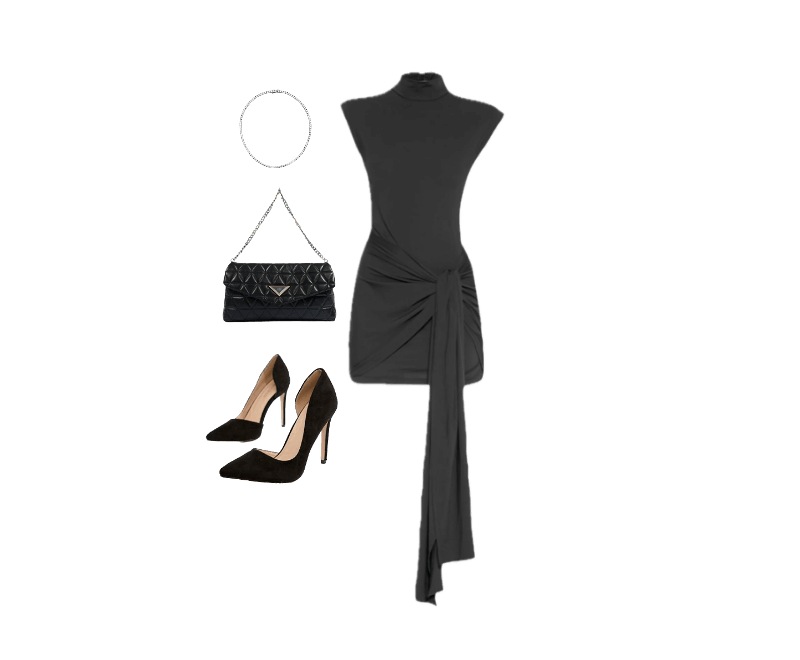 sapato preto scarpin veludo  ; Bolsa Tiracolo 944  ; Riviera