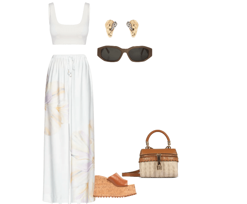 Top Feminino Off White Hering Sports ; Bolsa Feminina Lorena Picnic Mini Couro Bege Schutz ; Sandália Feminina Grease Bege Luiza Barcelos ; Calça Feminina Pantalona Perola Do Mar Off White Farm ; Óculos De Sol Feminino Adulto Amsterdã Fendi Cinza Helena Bordon ; Brinco Feminino Gota Orgânica + Druza Metal Fixo Duo Ouro Mix Dourado D'santis Joias