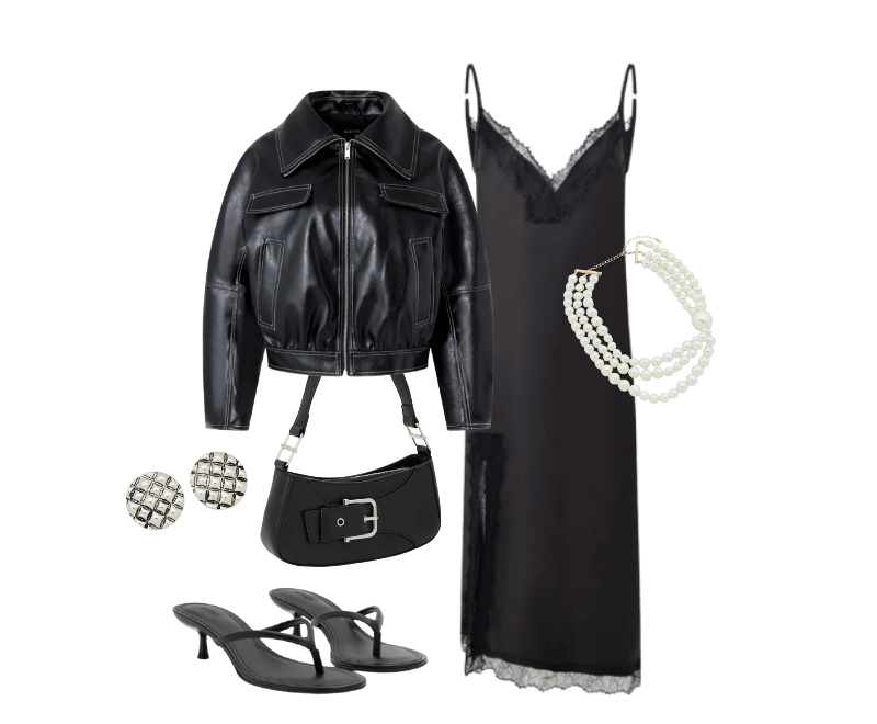 Look feminino elegante para jantar com vestido preto