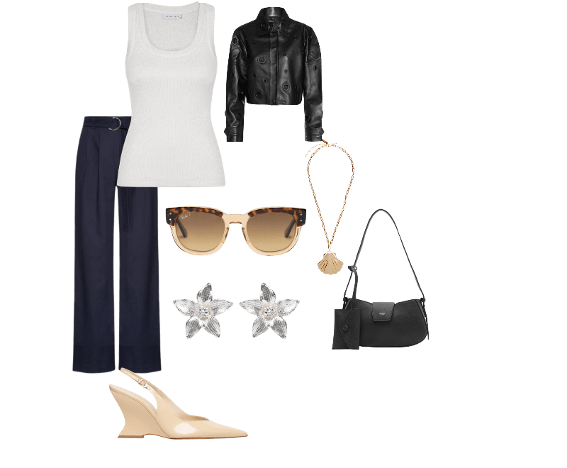 Óculos De Sol Feminino Mega Hawkeye Marrom Ray-ban ; Bolsa Feminina Tiracolo Pequena Preto Arezzo ; Brinco Feminino Lírio Prateado Market 33 ; Colar Feminino Medalha Vieira De Palha Dourado Dress To ; Jaqueta Feminina De Couro Multi Ilhoses Preto Animale ; Regata Feminina em Tricot com Lurex Branco Market 33 ; Calça Feminina Pantalona Com Cinto Azul Basiq ; Sandália Feminina Siena Buckle Verniz Bege Schutz