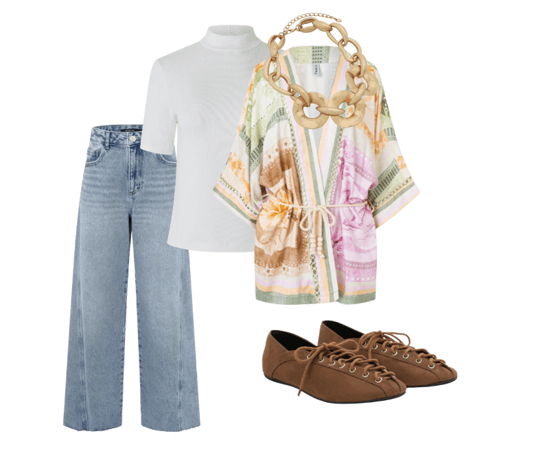 Look casual chic para verão com quimono estampado