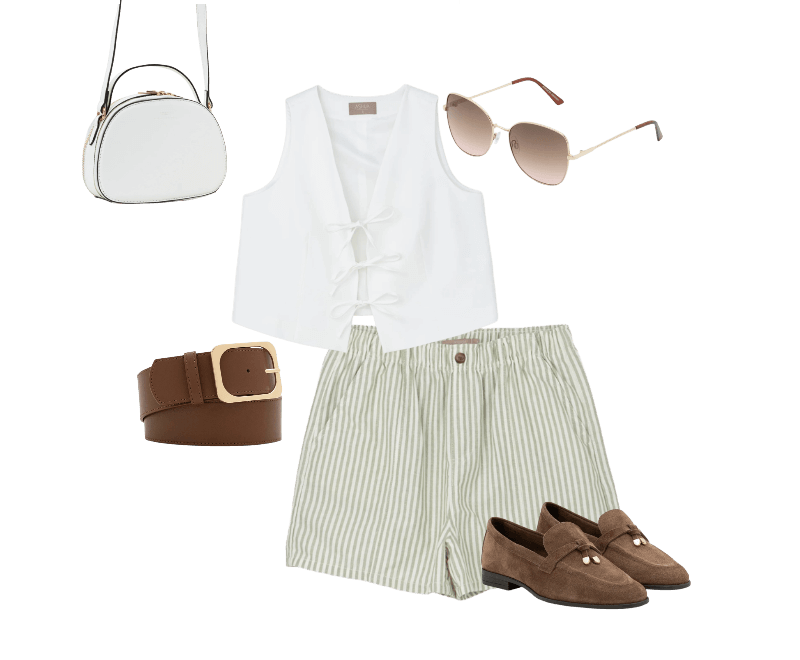Look casual chic para verão com colete branco
